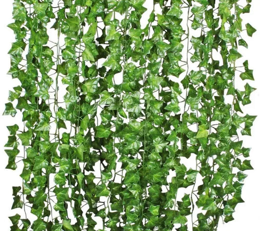 12 pcs 98 feet Artificial Ivy Leaves With and Without Lights