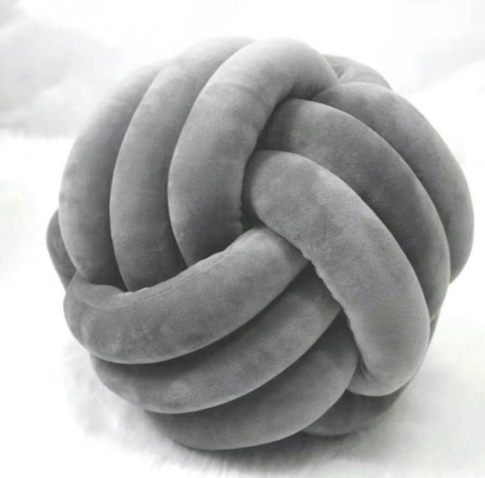 3-strand rope Knotted ball shape throw pillow